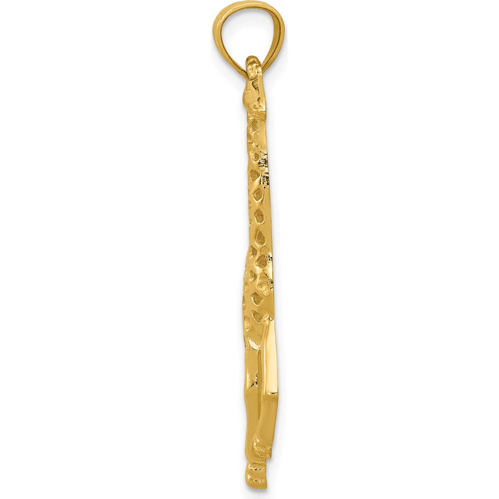 14K Yellow Gold Giraffe Pendant - 39mm Length by Oro Pregiato