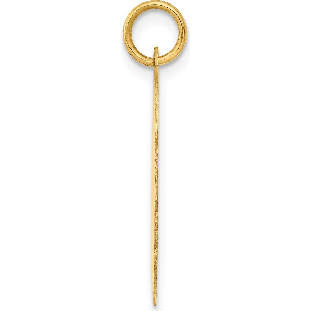 14K Yellow Gold Girl Head Charm with Laser Design - Engravable Personalized Pendant by Oro Pregiato