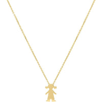 14K Yellow Gold Girl Pendant Necklace with 18" Chain - 1.60 Gram Polished Finish by Orozza Fine Jewelry