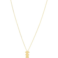 14K Yellow Gold Girl Pendant Necklace with 18" Chain - 1.60 Gram Polished Finish by Orozza Fine Jewelry