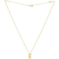 14K Yellow Gold Girl Pendant Necklace with 18" Chain - 1.60 Gram Polished Finish by Orozza Fine Jewelry