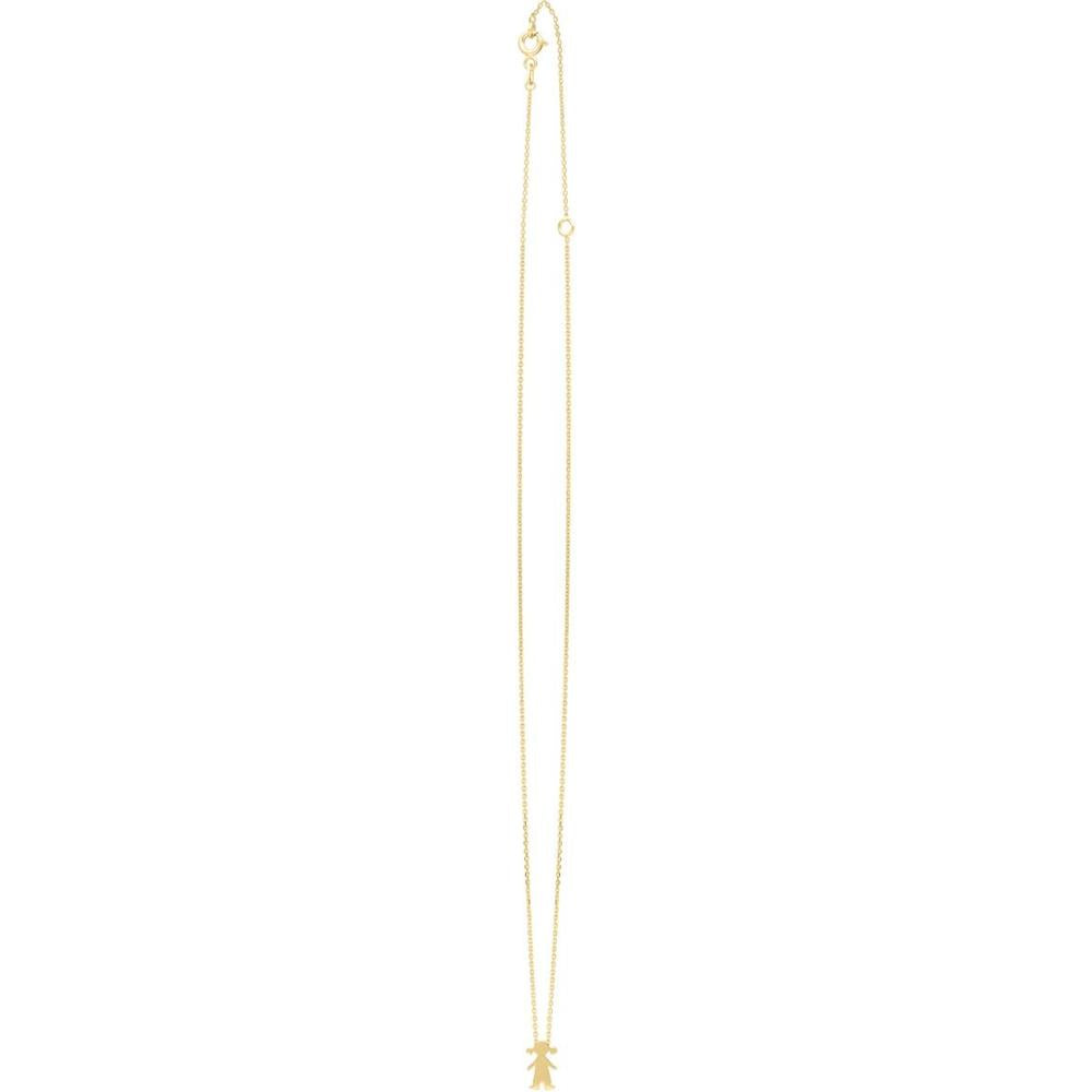 14K Yellow Gold Girl Pendant Necklace with 18" Chain - 1.60 Gram Polished Finish by Orozza Fine Jewelry