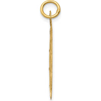 14K Yellow Gold Girl Profile Engravable Scalloped Disc Charm - 22mm by Oro Pregiato