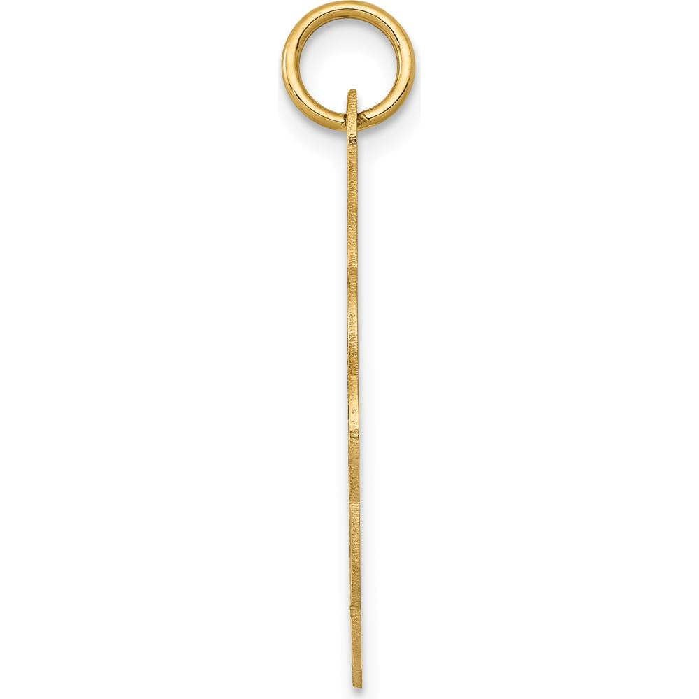 14K Yellow Gold Girl Silhouette Engravable Scalloped Disc Charm by Oro Pregiato