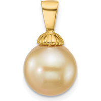 14K Yellow Gold Golden South Sea Saltwater Cultured Pearl Pendant - 10-11mm by Monteluci Fine Jewelry