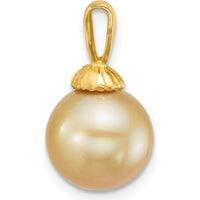 14K Yellow Gold Golden South Sea Saltwater Cultured Pearl Pendant - 10-11mm by Monteluci Fine Jewelry