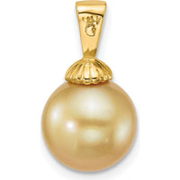 14K Yellow Gold Golden South Sea Saltwater Cultured Pearl Pendant - 10-11mm by Monteluci Fine Jewelry