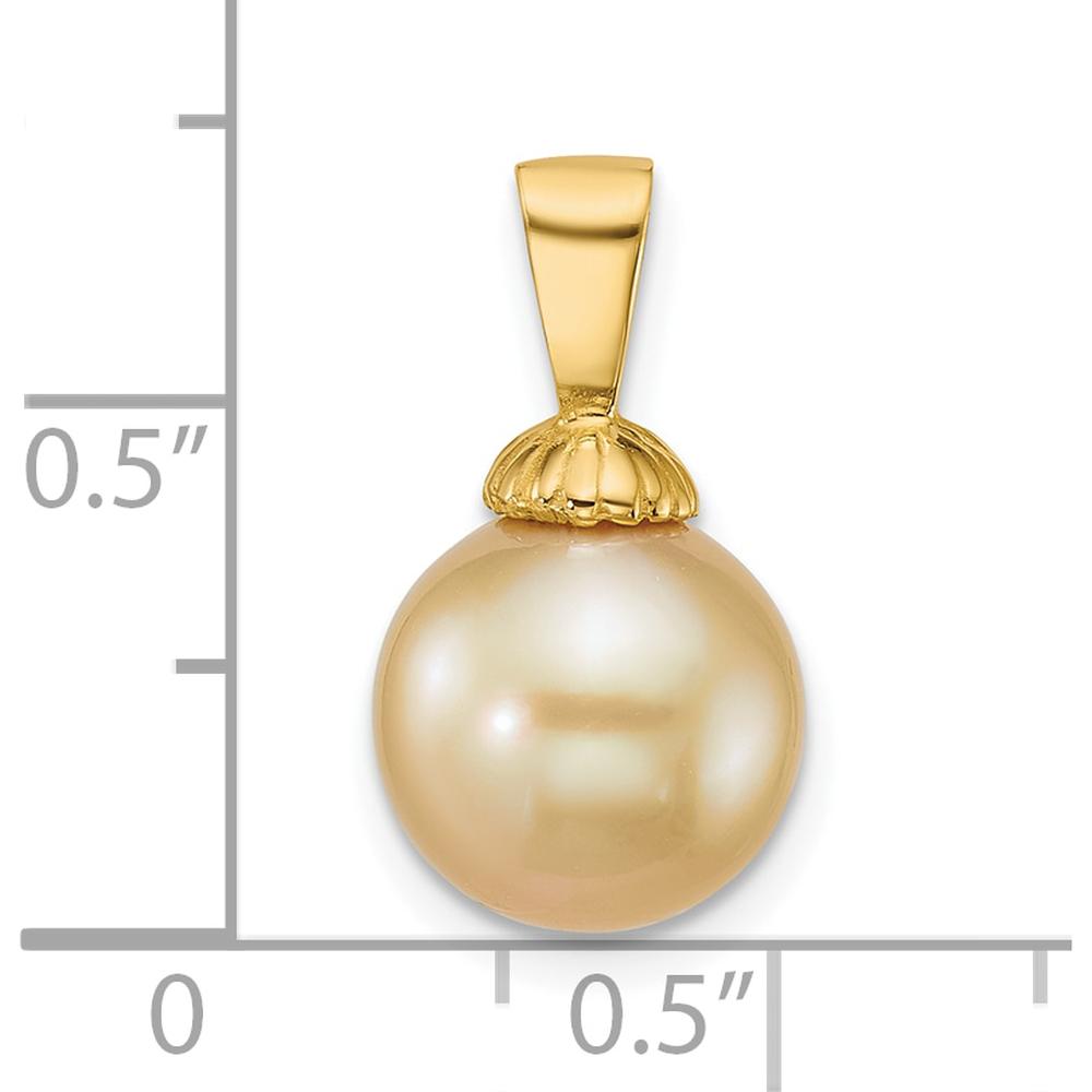 14K Yellow Gold Golden South Sea Saltwater Cultured Pearl Pendant - 10-11mm by Monteluci Fine Jewelry