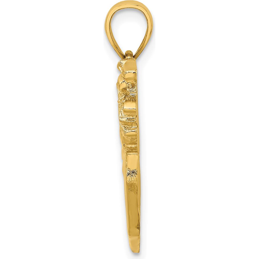 14K Yellow Gold Golf Bag and Clubs Charm Pendant by Oro Pregiato