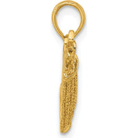 14K Yellow Gold Golf Bag Charm with Textured Detailing by Oro Pregiato
