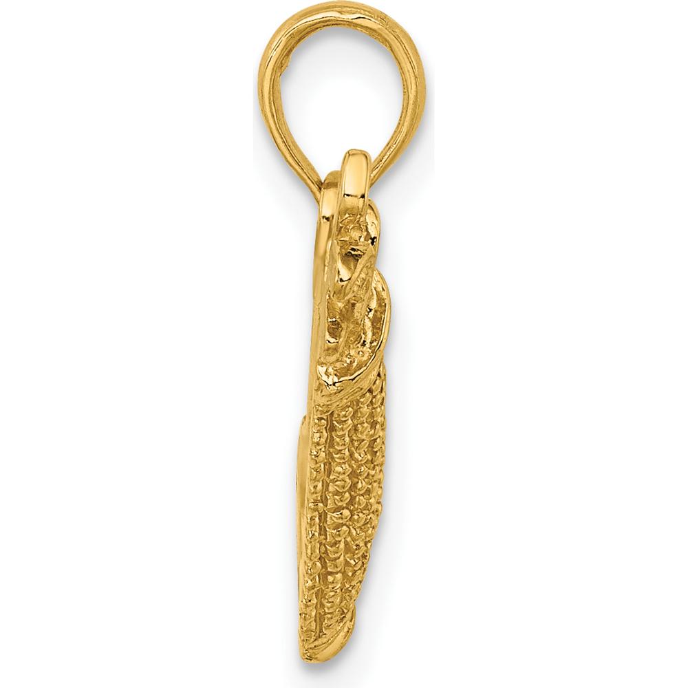 14K Yellow Gold Golf Bag Charm with Textured Detailing by Oro Pregiato