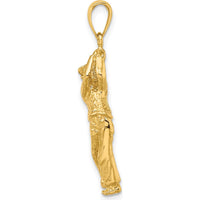14K Yellow Gold Golf Bag with Clubs Charm Pendant - 16mm Polished Finish by Oro Pregiato