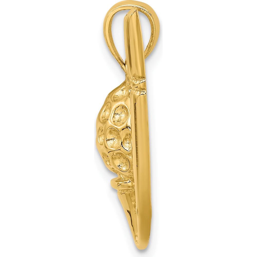 14K Yellow Gold Golf Club and Ball On Tee Pendant Charm - Polished Finish by Oro Pregiato