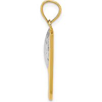 14K Yellow Gold Golf Club and Ball Pendant with White Rhodium Accents - Textured Finish by Oro Pregiato