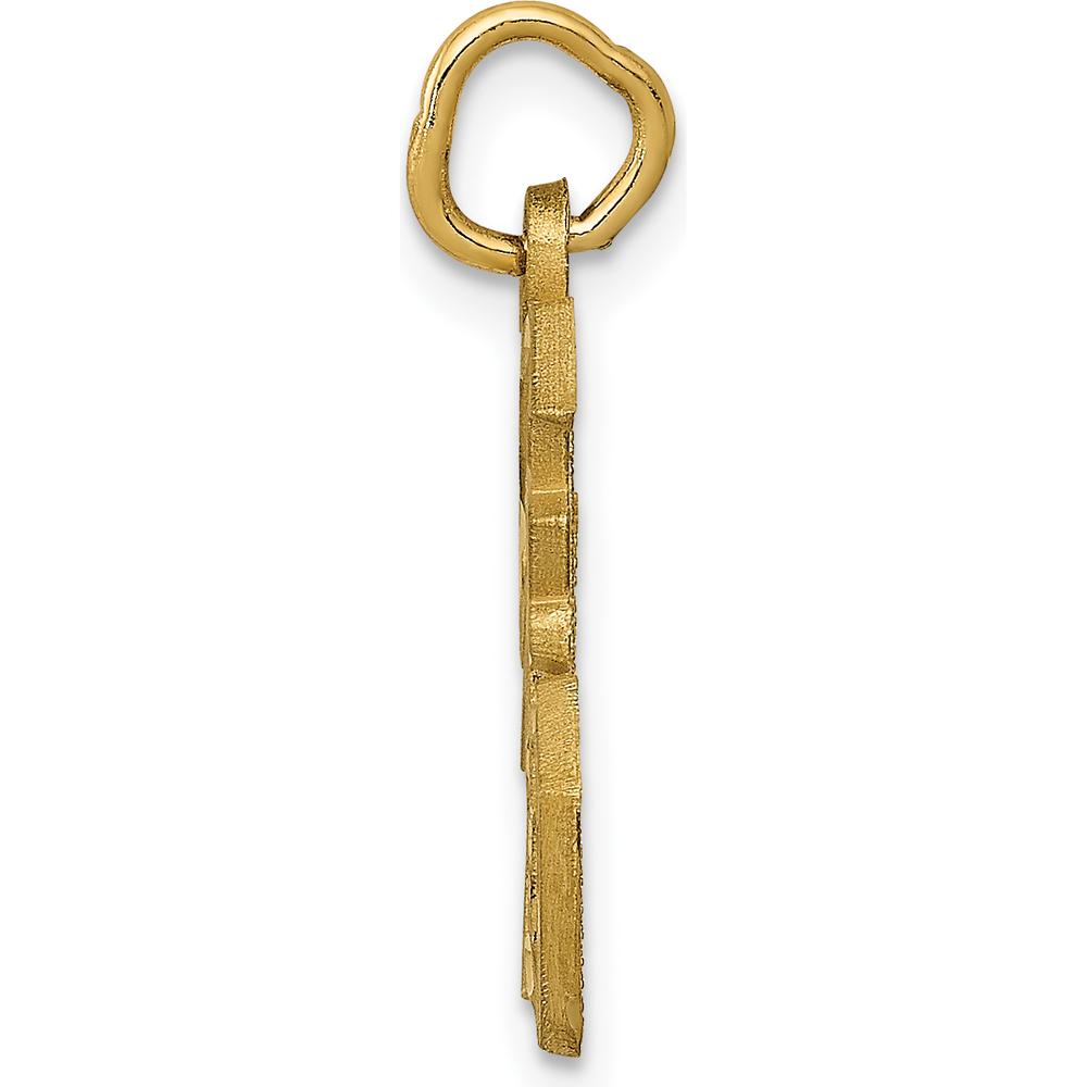 14K Yellow Gold Good Luck Symbol Charm - 20mm Length by Oro Pregiato