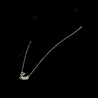 14K Yellow Gold "Gracie" Cursive Name Pendant with 0.43 Carat Total Weight Round Brilliant Lab Diamonds - Covaloro Fine Jewelry