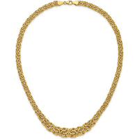 14K Yellow Gold Graduated 7-10mm Byzantine Necklace - 17.25" Length by 0