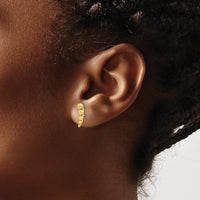14K Yellow Gold Graduated Ball Post Earrings - 13.85mm Length by 0