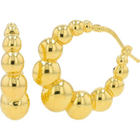 14K Yellow Gold Graduated Bubble Hoop Earrings - 5.10 grams Total