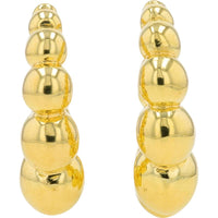 14K Yellow Gold Graduated Bubble Hoop Earrings - 5.10 grams Total