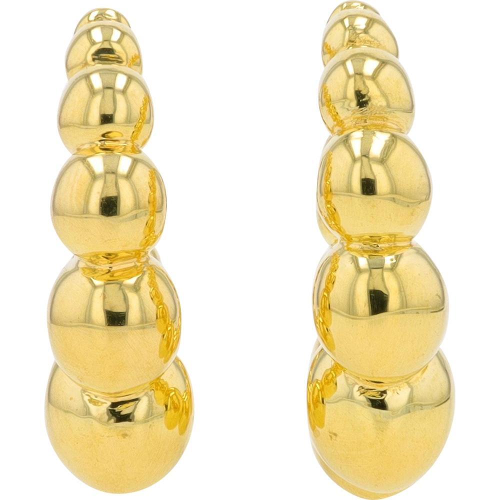 14K Yellow Gold Graduated Bubble Hoop Earrings - 5.10 grams Total