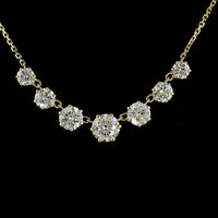 14K Yellow Gold Graduated Diamond Necklace with 7 Prong Set Round Brilliant Cut Lab Diamonds - 2.66 Carats Total Diamond Weight - Covaloro Fine Jewelry