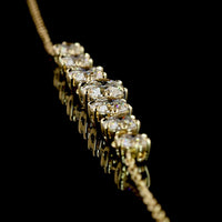 14K Yellow Gold Graduated Diamond Necklace with 7 Prong Set Round Brilliant Cut Lab Diamonds - 2.66 Carats Total Diamond Weight - Covaloro Fine Jewelry