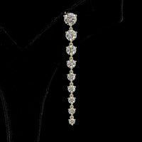 14K Yellow Gold Graduated Drop Earrings with Prong Set Round Lab Diamonds - 4.91 Carat Total Diamond Weight - Covaloro Fine Jewelry