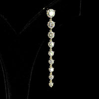 14K Yellow Gold Graduated Drop Earrings with Prong Set Round Lab Diamonds - 4.91 Carat Total Diamond Weight - Covaloro Fine Jewelry