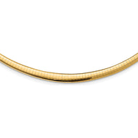 14K Yellow Gold Graduated Reversible Omega Necklace with Rhodium Plating - 16 Inches by 0