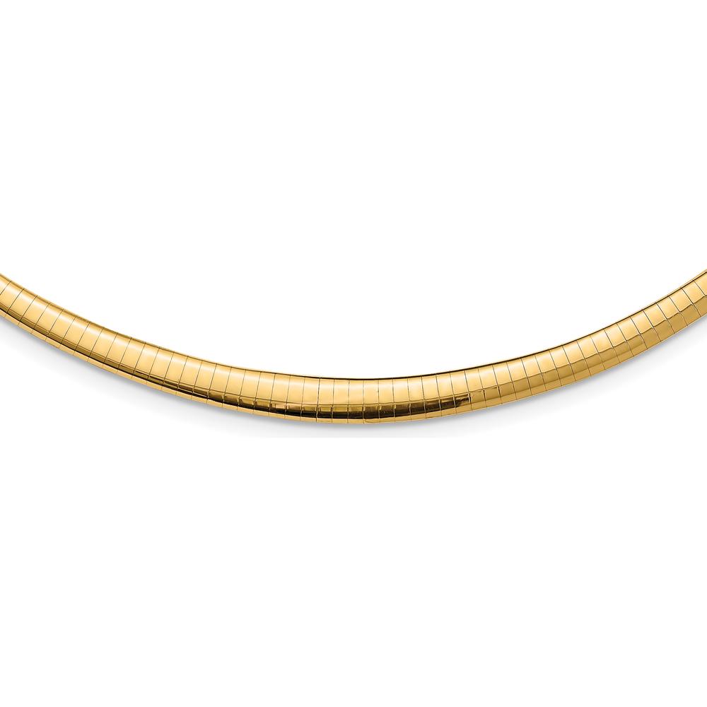 14K Yellow Gold Graduated Reversible Omega Necklace with Rhodium Plating - 16 Inches by 0