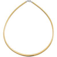 14K Yellow Gold Graduated Reversible Omega Necklace with Rhodium Plating - 16 Inches by 0