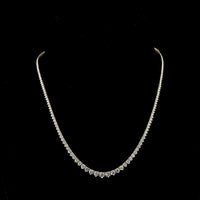 14K Yellow Gold Graduated Riviera Necklace with 177 Round Brilliant Lab Diamonds - 8.36 Carat Total Weight, E-F Color VS Clarity - Covaloro Fine Jewelry