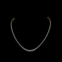 14K Yellow Gold Graduated Riviera Necklace with 221 Round Brilliant Cut Lab Diamonds - 5.23 Total Carat Weight E-F VS - Covaloro Fine Jewelry