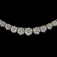 14K Yellow Gold Graduated Riviera Necklace with 221 Round Brilliant Cut Lab Diamonds - 5.23 Total Carat Weight E-F VS - Covaloro Fine Jewelry