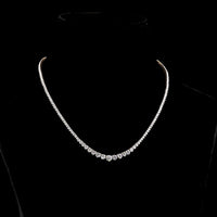 14K Yellow Gold Graduated Riviera Necklace with 8.63 Carat Total Weight Round Lab Diamonds, E-F VS1 Clarity, Prong Set, 171 Stones - Covaloro Fine Jewelry