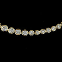 14K Yellow Gold Graduated Riviera Necklace with Bezel Set Round Lab Diamonds - 10.19 Carats Total Diamond Weight - Covaloro Fine Jewelry