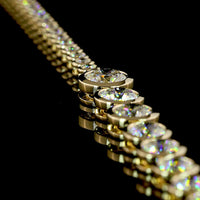 14K Yellow Gold Graduated Riviera Necklace with Bezel Set Round Lab Diamonds - 10.19 Carats Total Diamond Weight - Covaloro Fine Jewelry