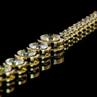 14K Yellow Gold Graduated Riviera Necklace with Bezel Set Round Lab Diamonds - 10.19 Carats Total Diamond Weight - Covaloro Fine Jewelry