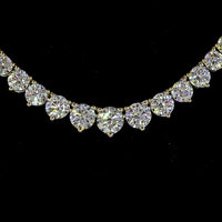 14K Yellow Gold Graduated Riviera Necklace with Prong Set Round Lab Diamonds - 8.28 Carats Total Diamond Weight - Covaloro Fine Jewelry
