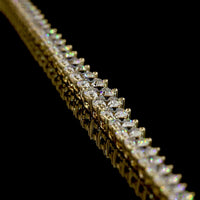 14K Yellow Gold Graduated Riviera Necklace with Prong Set Round Lab Diamonds - 8.28 Carats Total Diamond Weight - Covaloro Fine Jewelry
