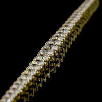 14K Yellow Gold Graduated Riviera Necklace with Prong Set Round Lab Diamonds - 8.28 Carats Total Diamond Weight - Covaloro Fine Jewelry
