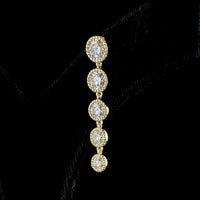 14K Yellow Gold Graduated Round Diamond Drop Earrings with Bezel Setting - 2.82 Carats Total Carat Weight Lab Grown D VS Diamonds - Covaloro Fine Jewelry
