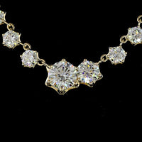 14K Yellow Gold Graduated Round Lab Diamond Necklace with 2.02 Carats Center Stone and Bezel-Prong Mixed Setting - 7.09 Carats Total Diamond Weight - Covaloro Fine Jewelry