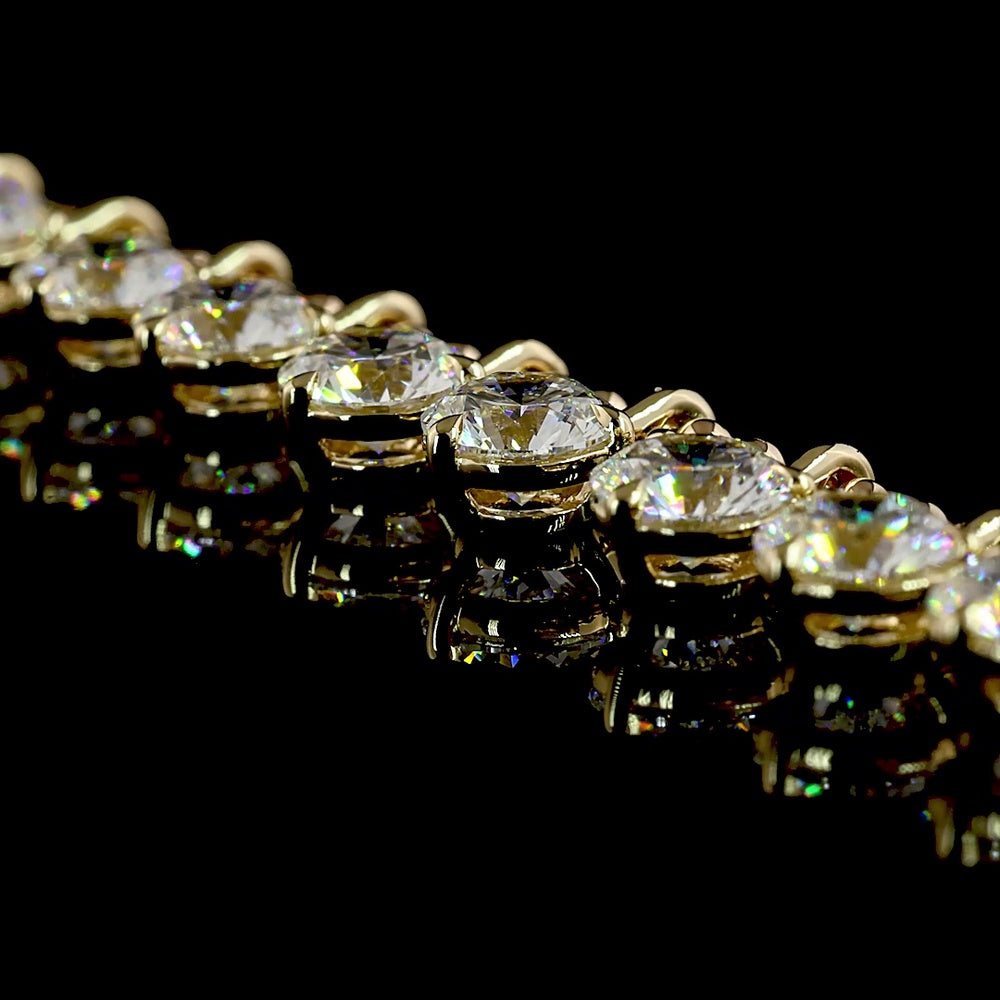 14K Yellow Gold Graduated Round Lab Diamond Special Necklace with Prong Set E-F VS1 Diamonds - 10.03 Total Carat Weight - Covaloro Fine Jewelry