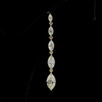 14K Yellow Gold Graduating Marquise Lab Diamond Hanging Earrings - 3.54 Carat Total Weight, E-F Color, VS Clarity - Covaloro Fine Jewelry