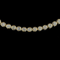 14K Yellow Gold Graduating Riviera Necklace with Bezel Set Round Lab Diamonds - 8.28 Carats Total Diamond Weight - Covaloro Fine Jewelry