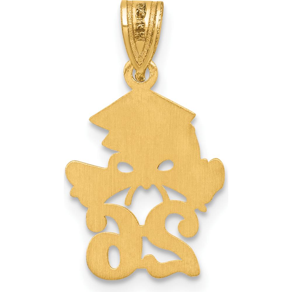 14K Yellow Gold Graduation Cap and Diploma 26 Charm - 21.45mm Length by Oro Pregiato