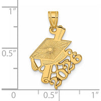 14K Yellow Gold Graduation Cap and Slanted Diploma 2026 Charm by Oro Pregiato