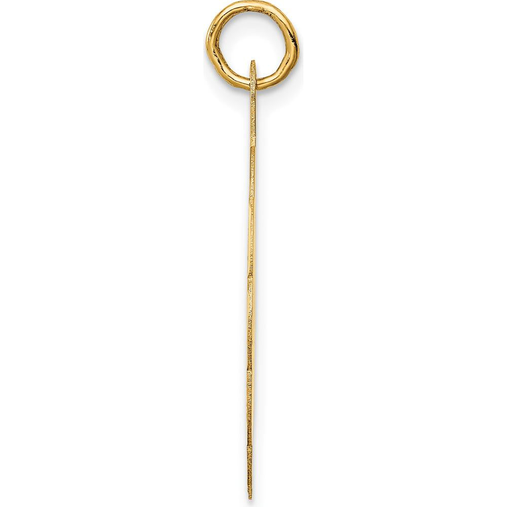 14K Yellow Gold Graduation Day Engravable Scalloped Disc Pendant by Oro Pregiato